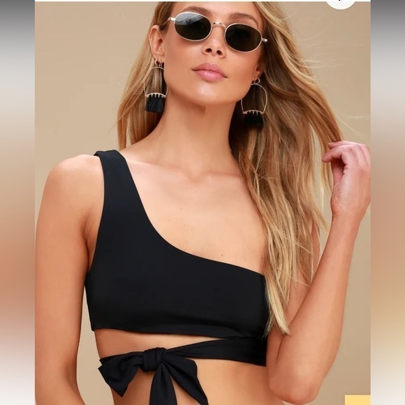 Tavik Womens Eve Wrap One Shoulder Bandeau Swim Bikini Top Size Large - Picture 5 of 12